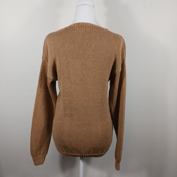 Cervelle Hand Knit Tan Sweater, Size Medium, Long Sleeve, Textured, Artisanal - Picture 5 of 16